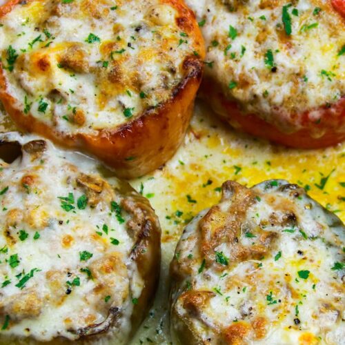 Keto Philly Cheesesteak Stuffed Peppers