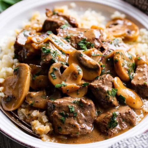 Keto beef stroganoff