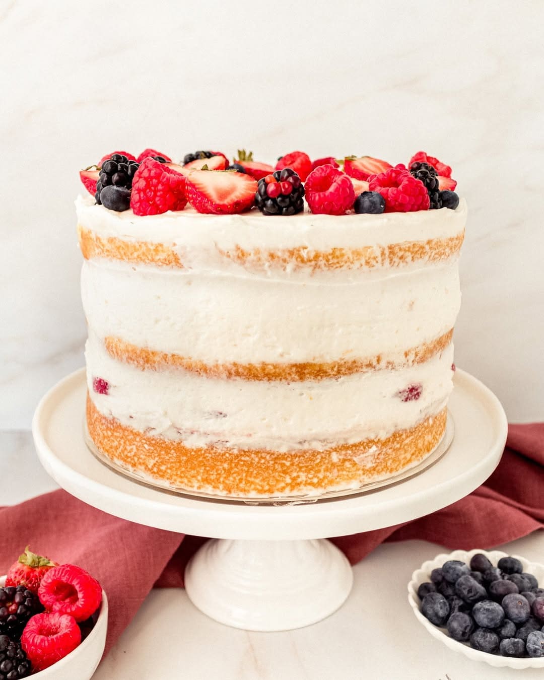 Keto Berry Chantilly Cake