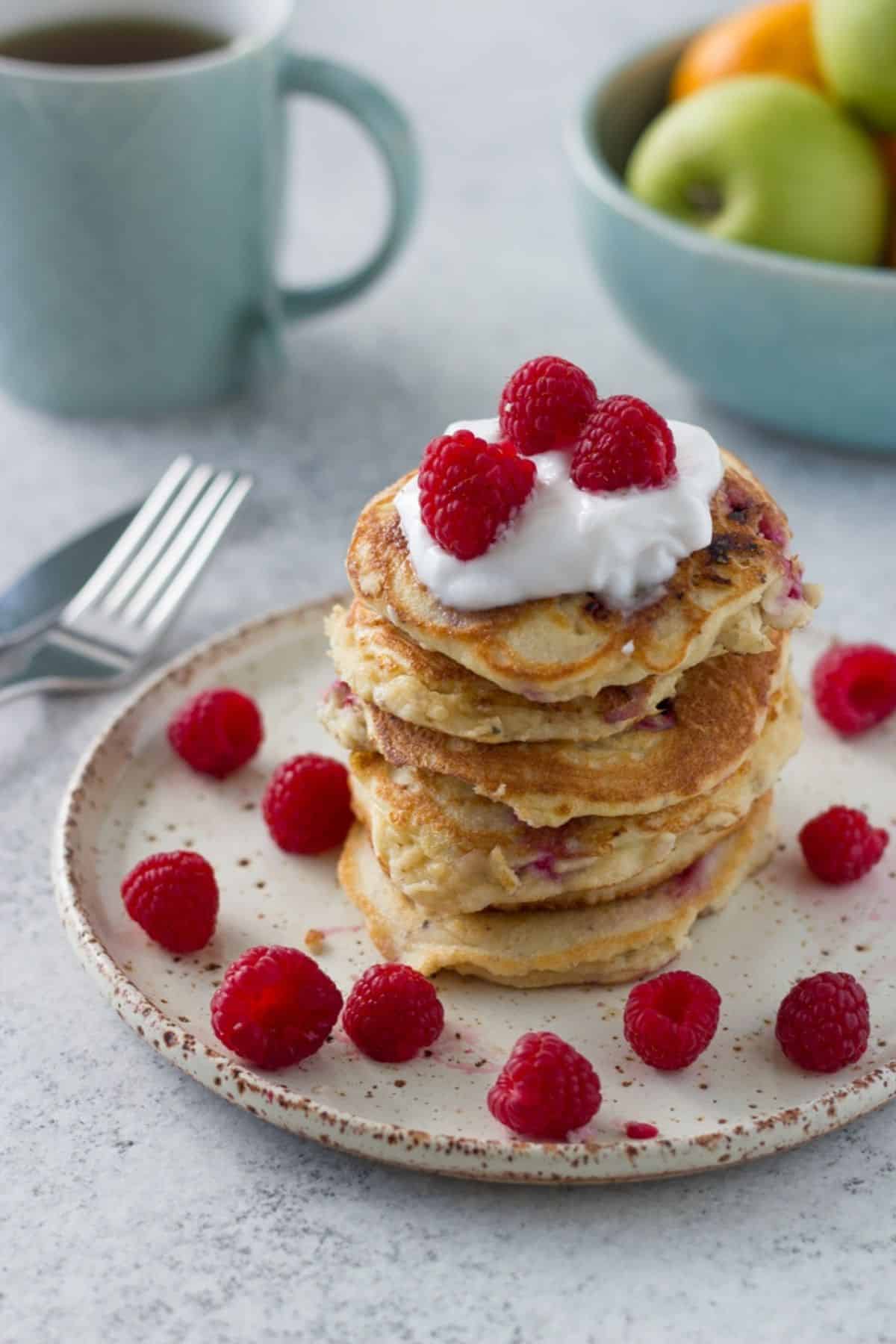 Keto Raspberry Pancakes